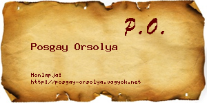 Posgay Orsolya névjegykártya